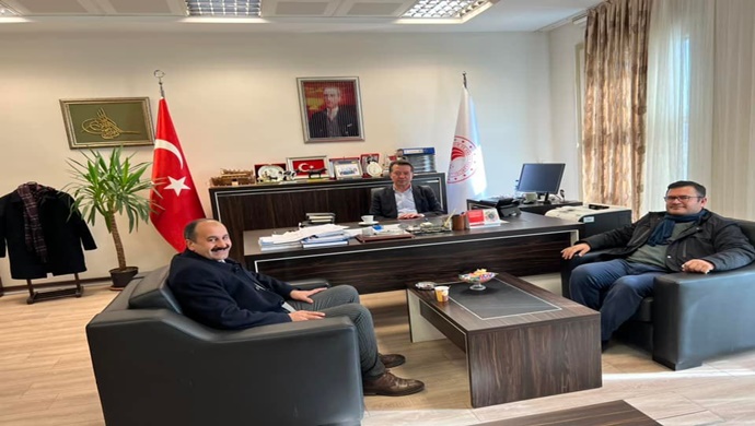 BAŞKAN SAMANCI `DAN ISLAH VE GELİŞTİRME DAİRE BAŞKANI ADEM BÖLÜKBAŞI’NA ZİYARET